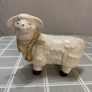 Vintage Lamb Sheep Rare Ceramic Figure Easter Spring Farmhouse Cute Farm Animal